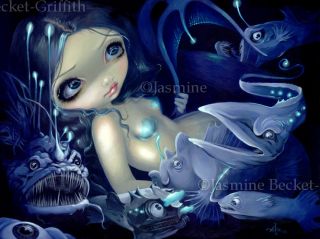 Abyss Mermaid Jasmine Becket Griffith Original Painting Lowbrow Art 