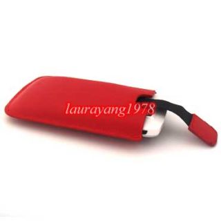 Red Leather Sleeve Case Pouch Samsung Tocco Lite S5230