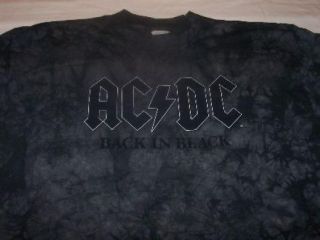 AC DC Back in Black New Tie Dye T Shirt L Official