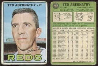 1967 Topps 597 Ted Abernathy Reds High GD
