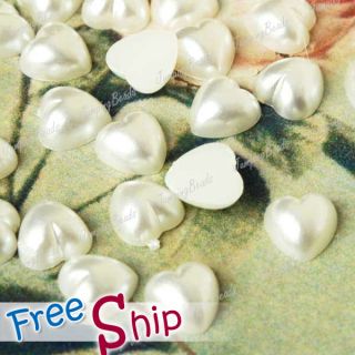 Half Pearl Beads Cabochons ABS Plastic Acrylic Beige Flat Back 