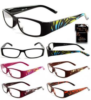Plastic Color Reading Glasses with Stripe Design
