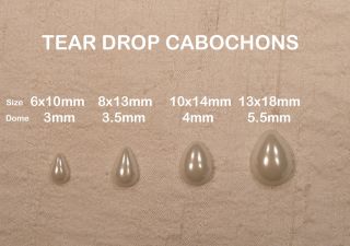 White Tear Drop Acrylic Faux Cabochon Flatback Pearl Style Beads 4 