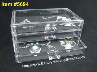 Luxury Acrylic 3 Drawer Jewelry Organizer Storage 5694