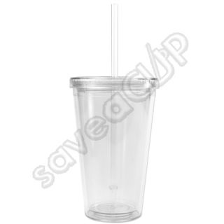 Set of 24 Insulated Acrylic Tumblers 16 oz Clear Cup