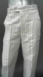 Mojito Mens 40 Lightweight Dress Pants White Striped Slacks Designer 