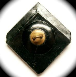 Antique Button Dimensional LG Black Glass Mourning Handkerchief