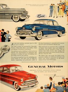 1951 Ad General Motors Pontiac Buick Chevrolet Cadillac
