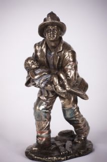 Freedom Fire Fighters Rescuing Child Statue Figurine