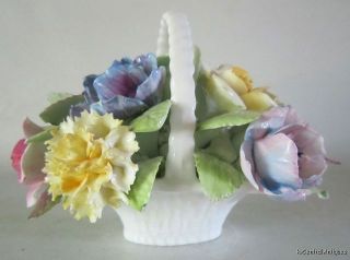 Royal Adderley Bone China Hand Molded Flower Floral Basket England 