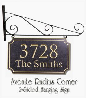 New Avonite Personalized 2 Sided Hanging Address Sign