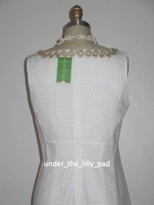 Lilly Pulitzer Adelson White Gold Lace Dress 10 Jacquard
