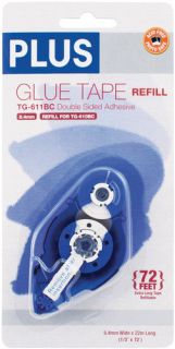Plus Glue Tape Adhesive Roller Permanent Refill Cartridge 1 3 x 66 