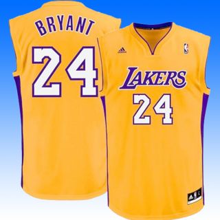 Lakers Kobe Bryant Jersey Adidas NBA Basketball Yellow