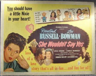 1945 1 2 sheet movie poster she wouldn t say yes original display half 