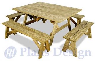 Classic Octagon Picnic Table Woodworking Plans ODF08