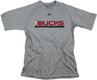 NBA Milwaukee Bucks Adidas Climalite Performance Shirt  Grey