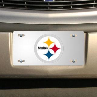 NFL Pittsburgh Steelers Silver Mirrored License Plate