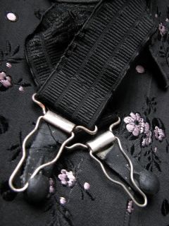 Amazing 1950s Vintage Himana Corset Girdle Bottom Black Pink Brocade 