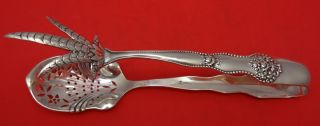 ADOLPHUS BY MOUNT VERNON STERLING SILVER ICE TONG CLAW PIERCED SPOON 6 
