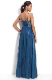 New Adrianna Papell Jeweled Tulle E Red Carpet Gown Size 16 $258 Royal 