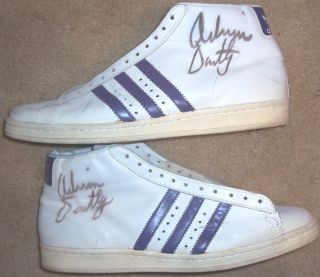 Adrian Dantley NBA Hall of Fame Utah Jazz Game Used Worn Signed Shoes 