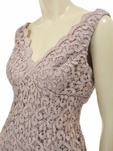 Adrianne Papell Romantic Rose Mauve Lace Shift Dress 10P
