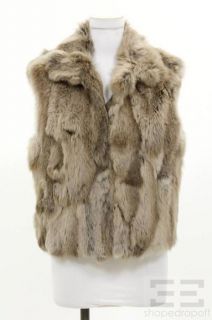 adrienne landau tan rabbit fur vest size large