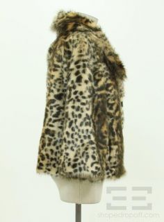 Adrienne Landau Leopard Print Faux Fur Half Length Coat