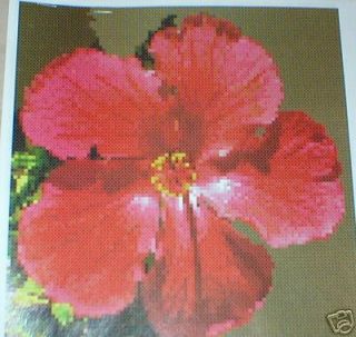 Adriannes Red Hibiscus Flower Cross Stitch Pattern