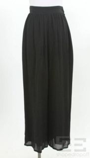 adrienne vittadini black silk wide leg pants size 4