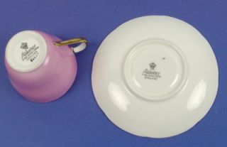 Demitasse Cup Saucer Set Adderley H665 Bone China England Pink