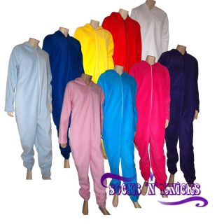 Adults Fleece All in One Pyjamas One Piece Sleep Suit Onesie 9 Colours 