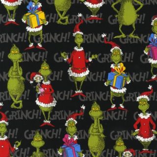   The Grinch Stole Christmas 2 Black Ade 12607 2 Fabric Kaufman
