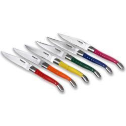 Laguiole Select 6pc Multi Colored Steak Knife Set