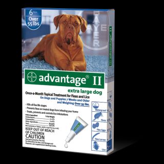 MONTH Advantage II Flea Control Extra Large Dog 55+ lbs, 6 doses