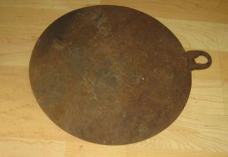 Antique 11 Cast Iron Wood Stove Top Burner Cover Lid Griddle with Hook 