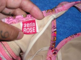 Aerin Rose Pink Paisley Tankini Swimsuit Bathing Suit Top 32C 34C 323 