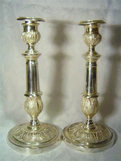 Pair of candlesticks with acanthus leaves   French Empire style