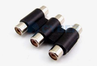 to F 3 RCA AV Cable Joiner Coupler Component Adapter