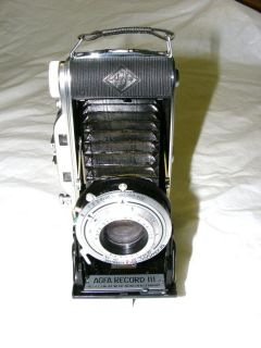    Agfa Record III German Bellows Range Finder Camera 4 5 Solinar Lens