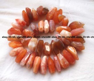 25mm Natural Red Stripe Botswana Agate Baroque Faceted Beads 15 