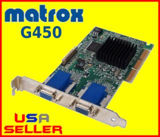Matrox G450 16MB Dual VGA Monitor Video Card AGP
