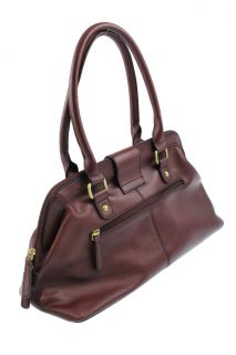 Etienne Aigner New Red Leather Twist Lock Doctors Handbag Large BHFO 