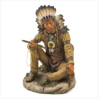Noble Chief Figurine Native American Indian Statue New