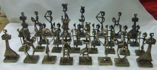  Set Big Chess Art by Aharon Bezalel 60s Biblical Sculpture