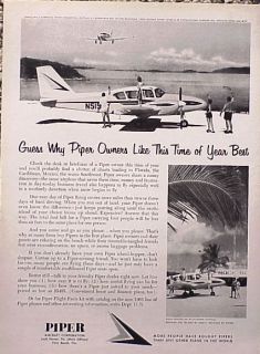 1963 Piper Aircraft Airplane Plane Original Vintage Ad