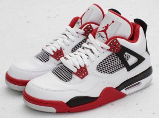 SALE* Nike Air Jordan 4 Retro White/Fire Red (GS) 2012 Size Listed In 