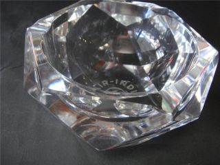 Cut Crystal AIR INDIA ashtray with Airlines Logo signed VAL ST LAMBERT 