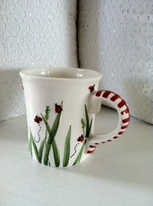 Ladybug Embossed Cute Hausenware Coffee Cup Mug New